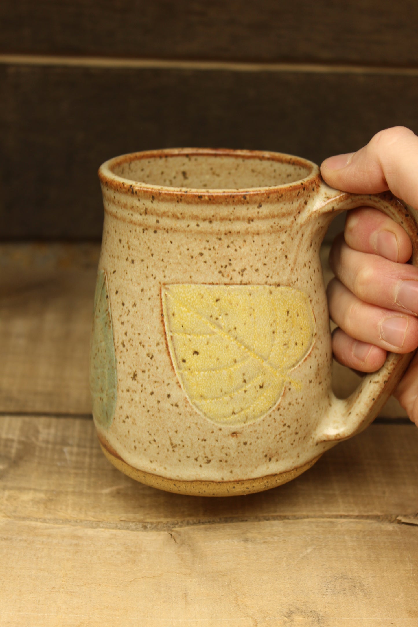 Mountain Thrown Aspen Leaves Mug 14oz