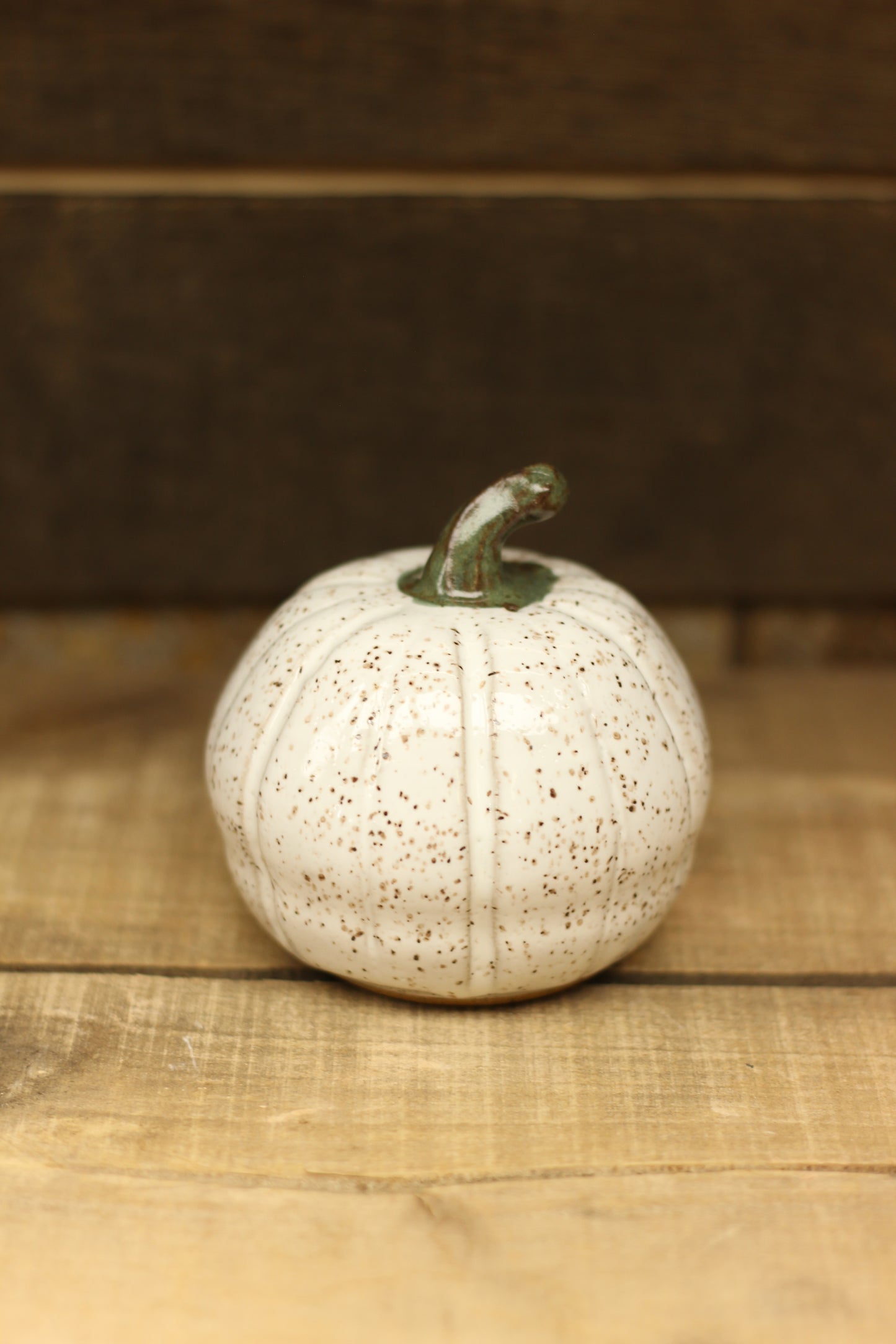 White Wheelthrown Hollow Pumpkin