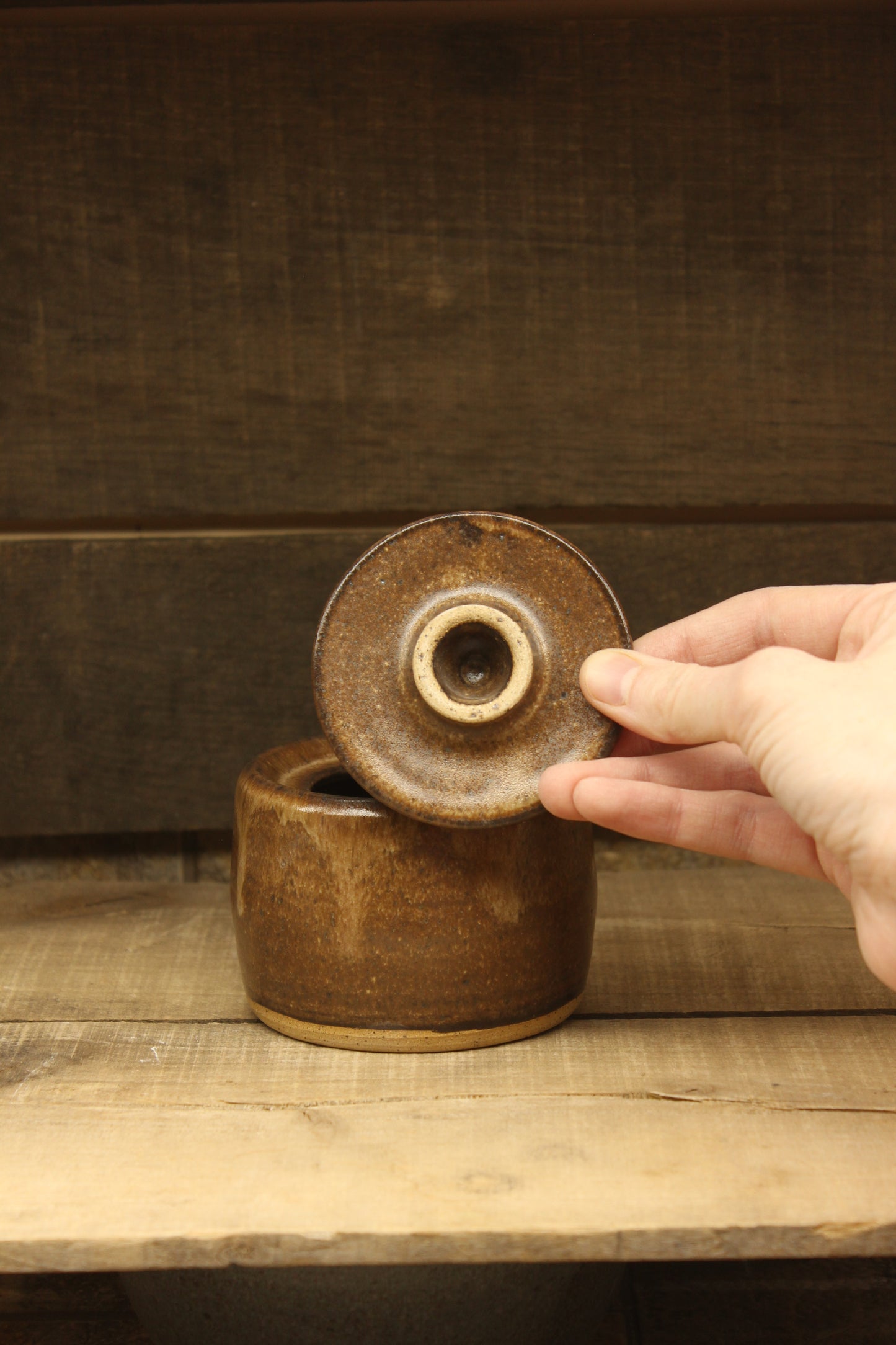 Cacao Wheelthrown Salt Cellar