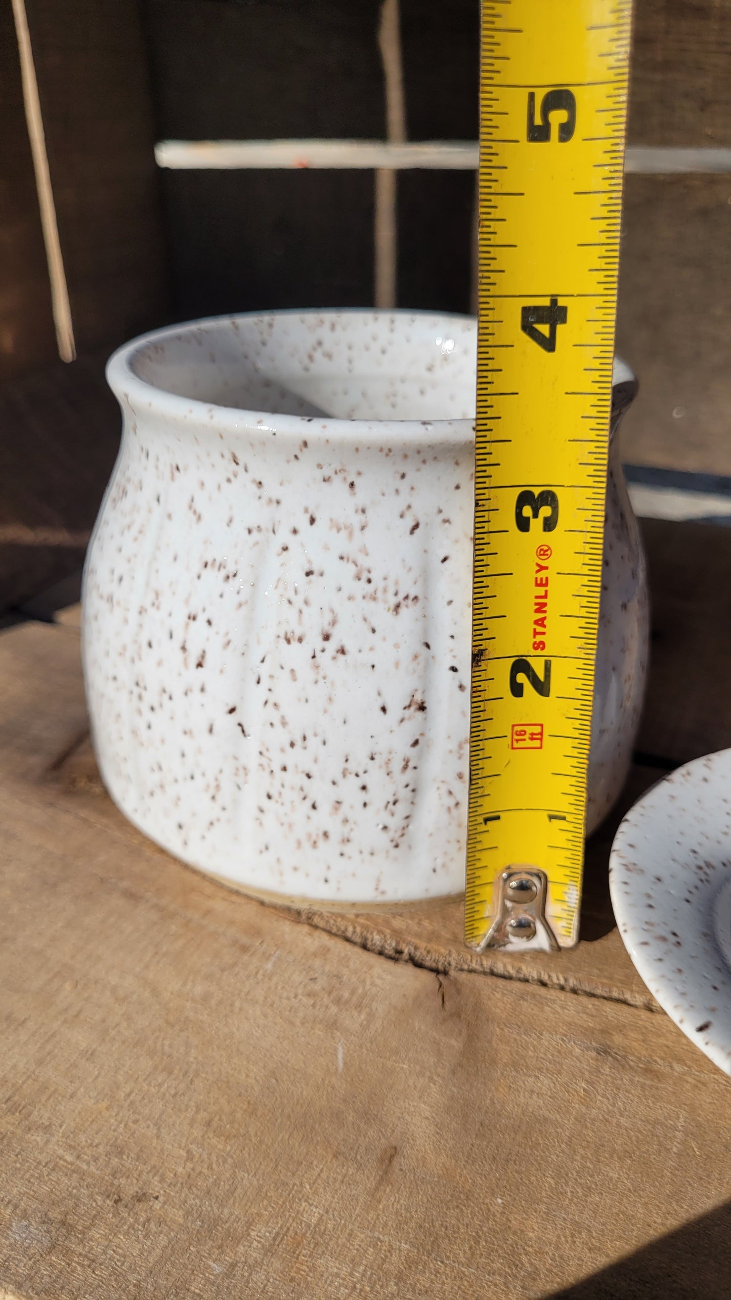 Speckled White Pumpkin Jar