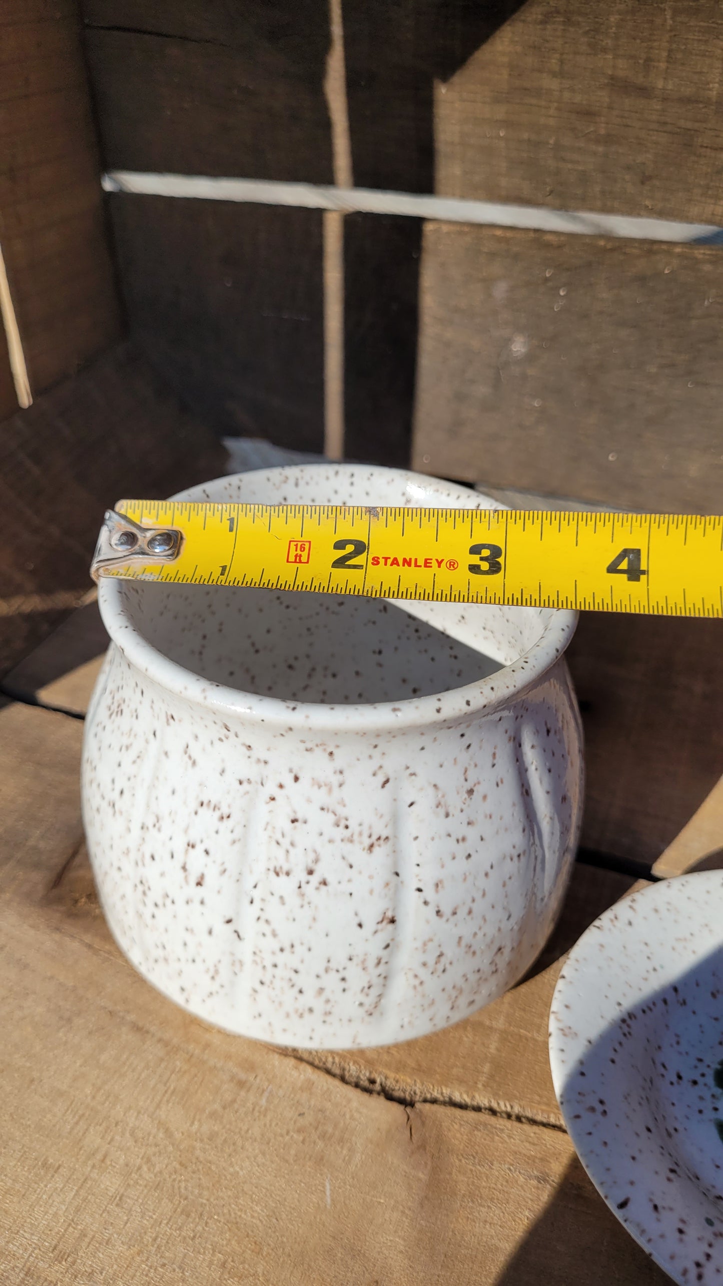 Speckled White Pumpkin Jar