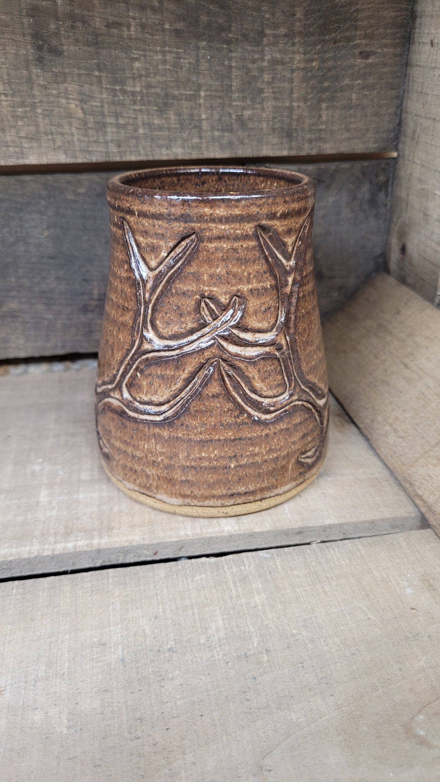 Mountain Thrown Brown Elk Antler Tumbler #1 13oz