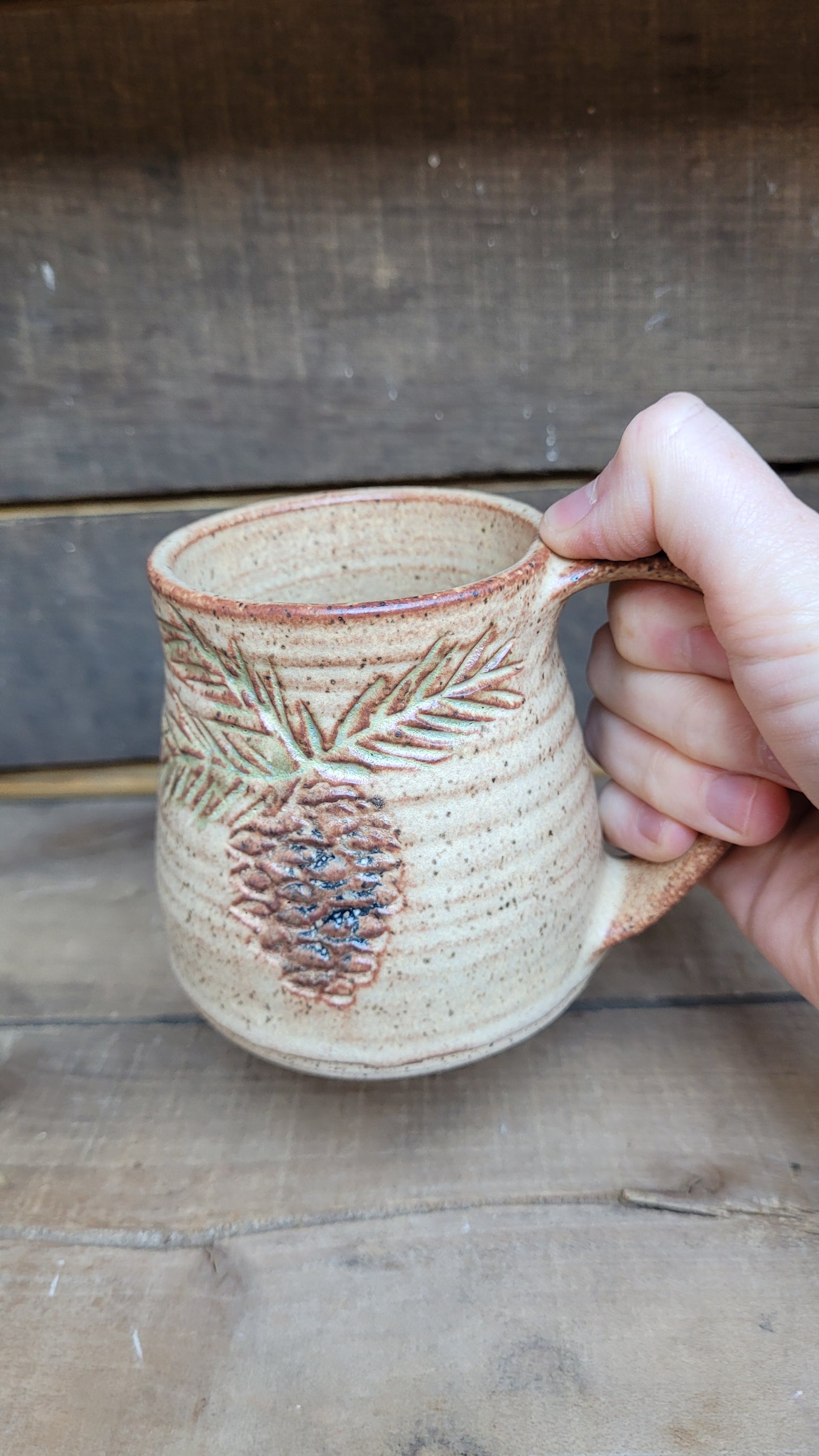 Mountain Thrown Pine Bough Mug #2 10oz